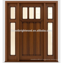 Manchado de mogno tradicional Design de portas de madeira com vidro